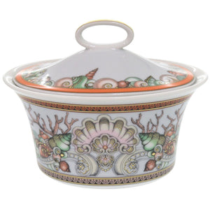 未使用 ヴェルサーチ シュガーボウル サンゴ 巻貝 Etoiles de la Mer ポーセリン 磁器 マルチカラー 1161【中古】VERSACE