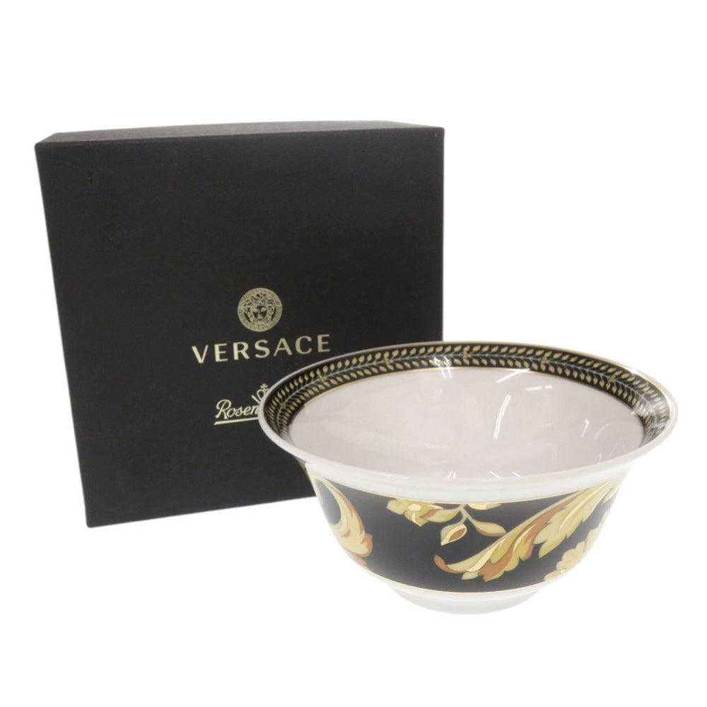 未使用品 ヴェルサーチ Asia Vanity 陶器 ホワイト ブラック 茶碗 食器 1176【中古】VERSACE