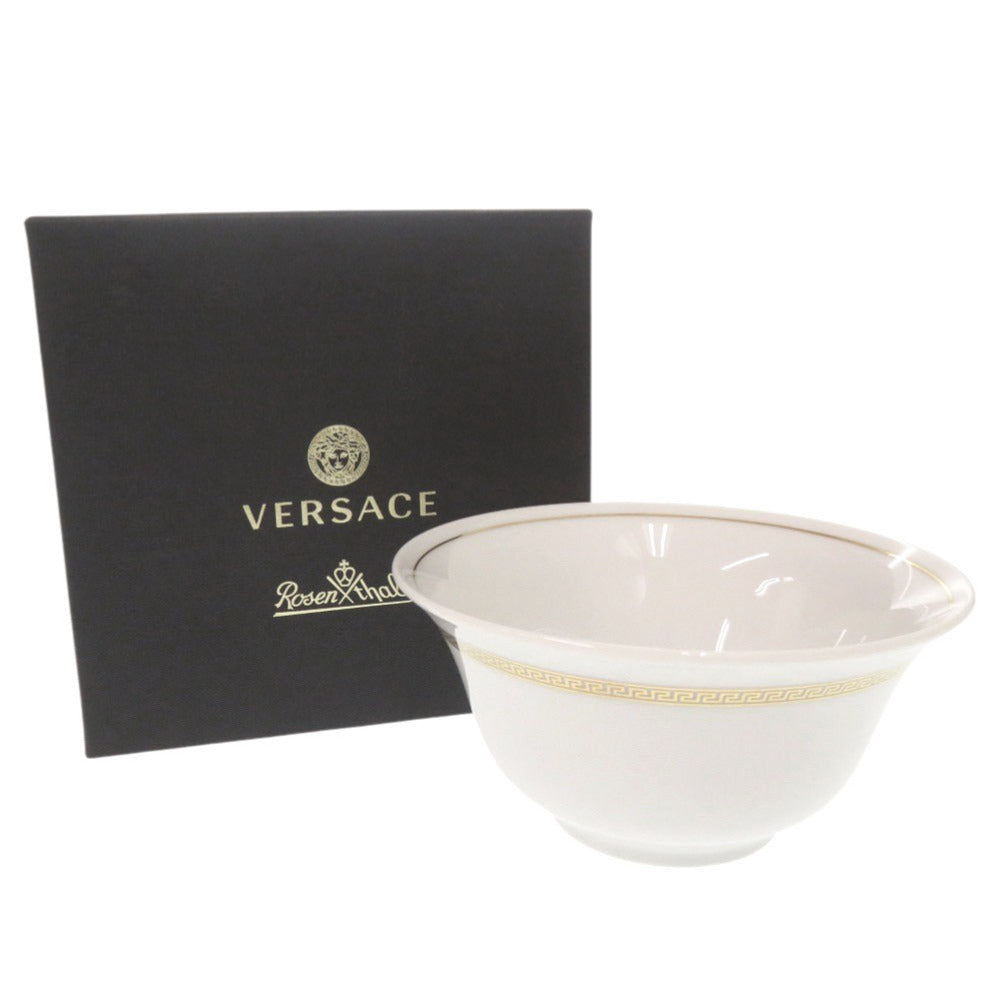 未使用品 ヴェルサーチ Asia Meandre d'Or 陶器 ホワイト ゴールド 茶碗 食器 1177【中古】VERSACE