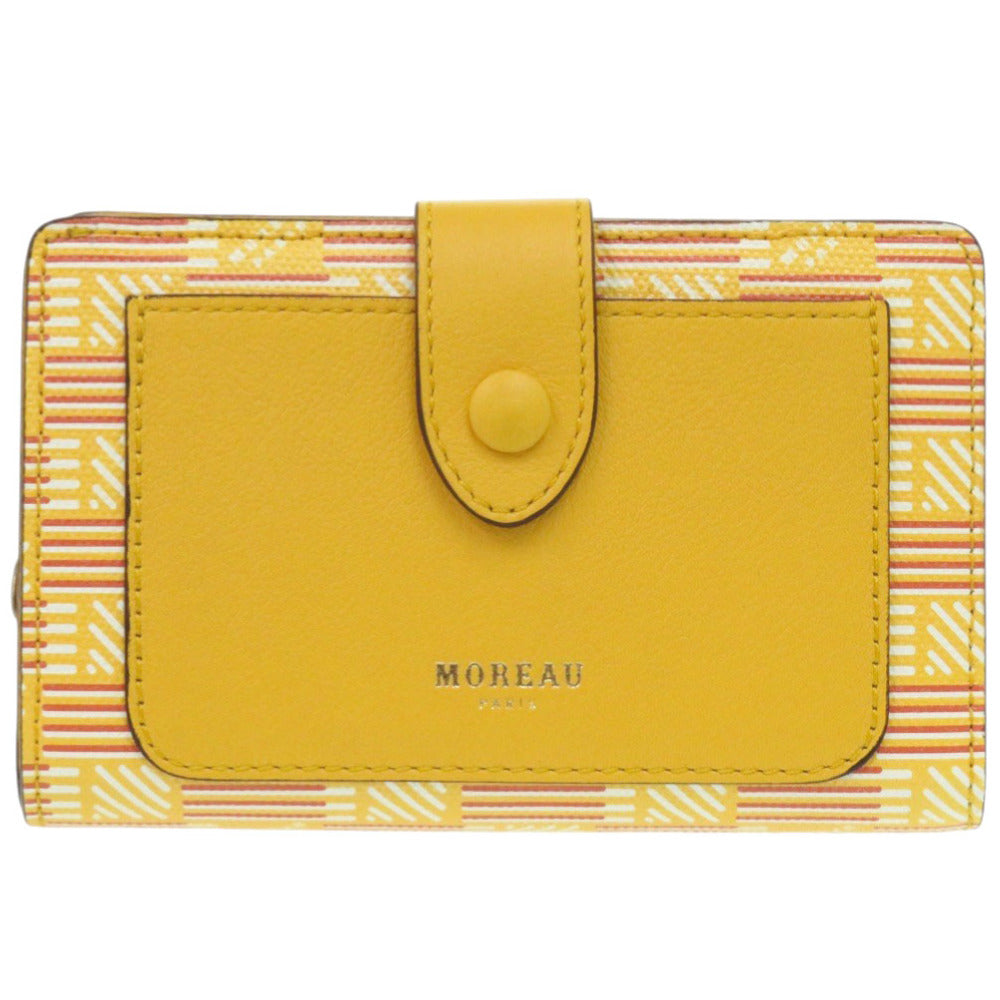新品同様 モロー パリ レザー イエロー 二つ折り財布 黄 1178【中古】MOREAU PARIS