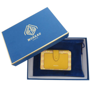 新品同様 モロー パリ レザー イエロー 二つ折り財布 黄 1178【中古】MOREAU PARIS