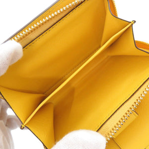 新品同様 モロー パリ レザー イエロー 二つ折り財布 黄 1178【中古】MOREAU PARIS