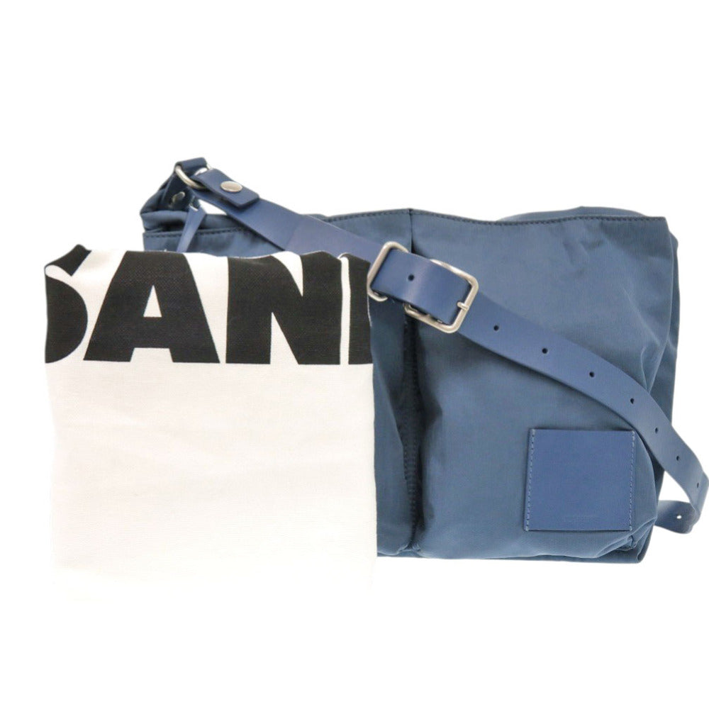 美品 ジルサンダー PILOT CROSSBODY パイロット J26WG0002 ナイロン レザー ブルー ショルダーバッグ 青 1181【中古】JIL SANDER