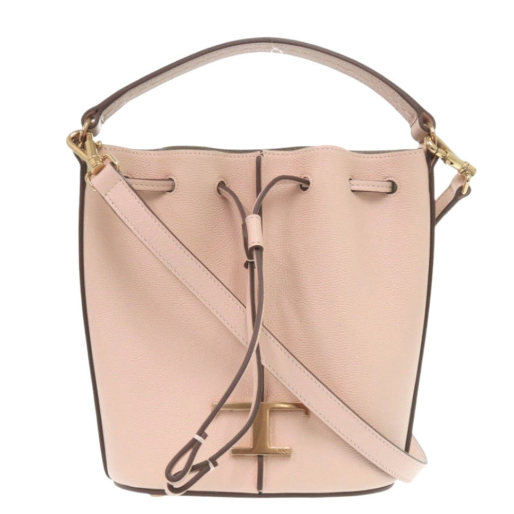 未使用 トッズ バケットバッグ T タイムレス XBWTSAQ0000Q8E レザー ピンク 2way ハンドバッグ 1182【中古】TOD’S