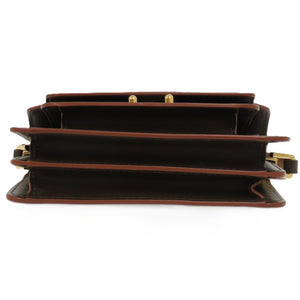 新品同様 マルニ ミニ トランク レザー ブラウン 1191 ショルダーバッグ【中古】MARNI