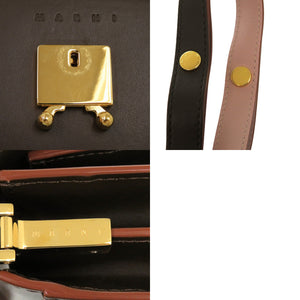 新品同様 マルニ ミニ トランク レザー ブラウン 1191 ショルダーバッグ【中古】MARNI