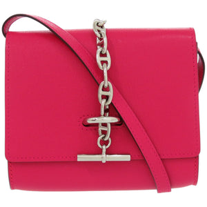 新品同様 エルメス コンパクトウォレット シェーヌダンクル シェーブル ローズエクストリーム B刻印 二つ折り財布 1192【中古】HERMES