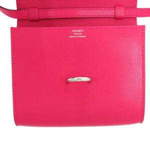 新品同様 エルメス コンパクトウォレット シェーヌダンクル シェーブル ローズエクストリーム B刻印 二つ折り財布 1192【中古】HERMES