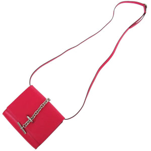 新品同様 エルメス コンパクトウォレット シェーヌダンクル シェーブル ローズエクストリーム B刻印 二つ折り財布 1192【中古】HERMES