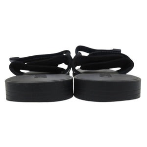 美品 クリスチャンディオール オブリーク ロゴ入り ミュール サンダル キャンバス ラバー ネイビー 1196【中古】Christian Dior