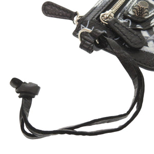 新品同様 バレンシアガ ル カゴール グラフィティ 776769 レザー ブラック ブルー系 コインケース 1206【中古】BALENCIAGA