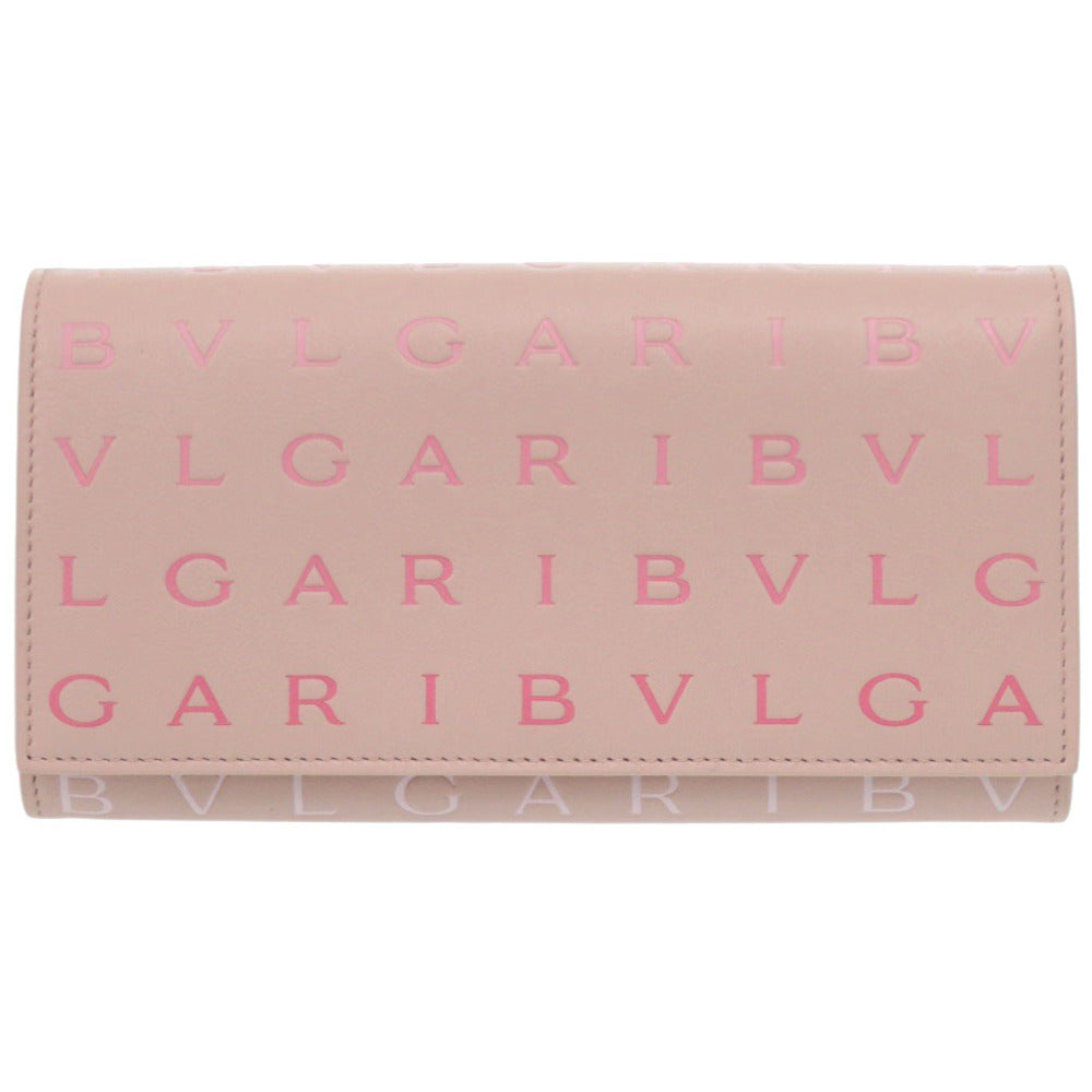 新品同様 ブルガリ レザー ピンク 長財布 1209【中古】BVLGARI