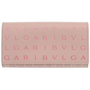 新品同様 ブルガリ レザー ピンク 長財布 1209【中古】BVLGARI