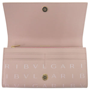 新品同様 ブルガリ レザー ピンク 長財布 1209【中古】BVLGARI