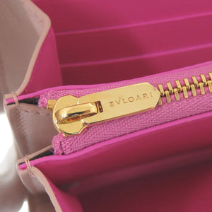 新品同様 ブルガリ レザー ピンク 長財布 1209【中古】BVLGARI