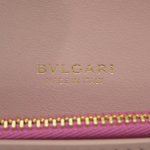 新品同様 ブルガリ レザー ピンク 長財布 1209【中古】BVLGARI