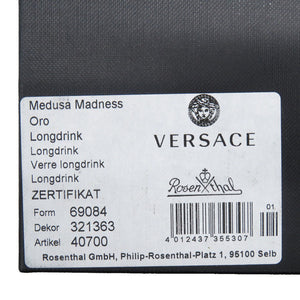 未使用 ヴェルサーチ Medusa Madness Gold Longdrink large ガラス クリア グラス 1221【中古】VERSACE
