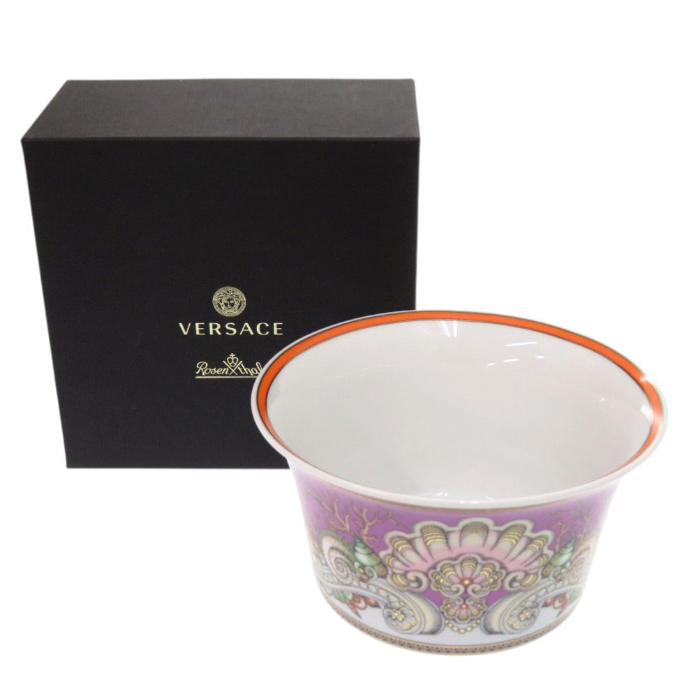 未使用 ヴェルサーチ サラダボウル Etoiles de la Mer ポーセリン 磁器 パープル オレンジ 食器 1224【中古】VERSACE