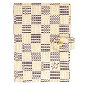 美品 ルイ ヴィトン アジェンダPM ダミエ アズール R20706 手帳カバー 白 LV 1225 【中古】 LOUIS VUITTON