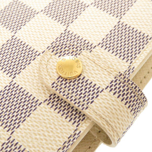 美品 ルイ ヴィトン アジェンダPM ダミエ アズール R20706 手帳カバー 白 LV 1225 【中古】 LOUIS VUITTON