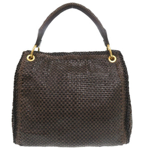 プラダ マドラス BR4801 レザー ブラウン ブラック ワンショルダーバッグ ハンドバッグ 1229【中古】PRADA