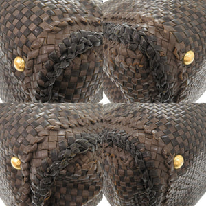 プラダ マドラス BR4801 レザー ブラウン ブラック ワンショルダーバッグ ハンドバッグ 1229【中古】PRADA