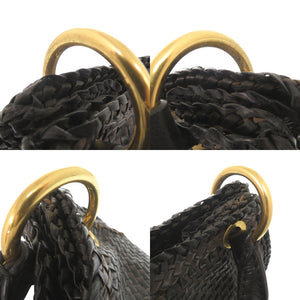 プラダ マドラス BR4801 レザー ブラウン ブラック ワンショルダーバッグ ハンドバッグ 1229【中古】PRADA