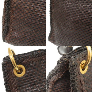 プラダ マドラス BR4801 レザー ブラウン ブラック ワンショルダーバッグ ハンドバッグ 1230【中古】PRADA