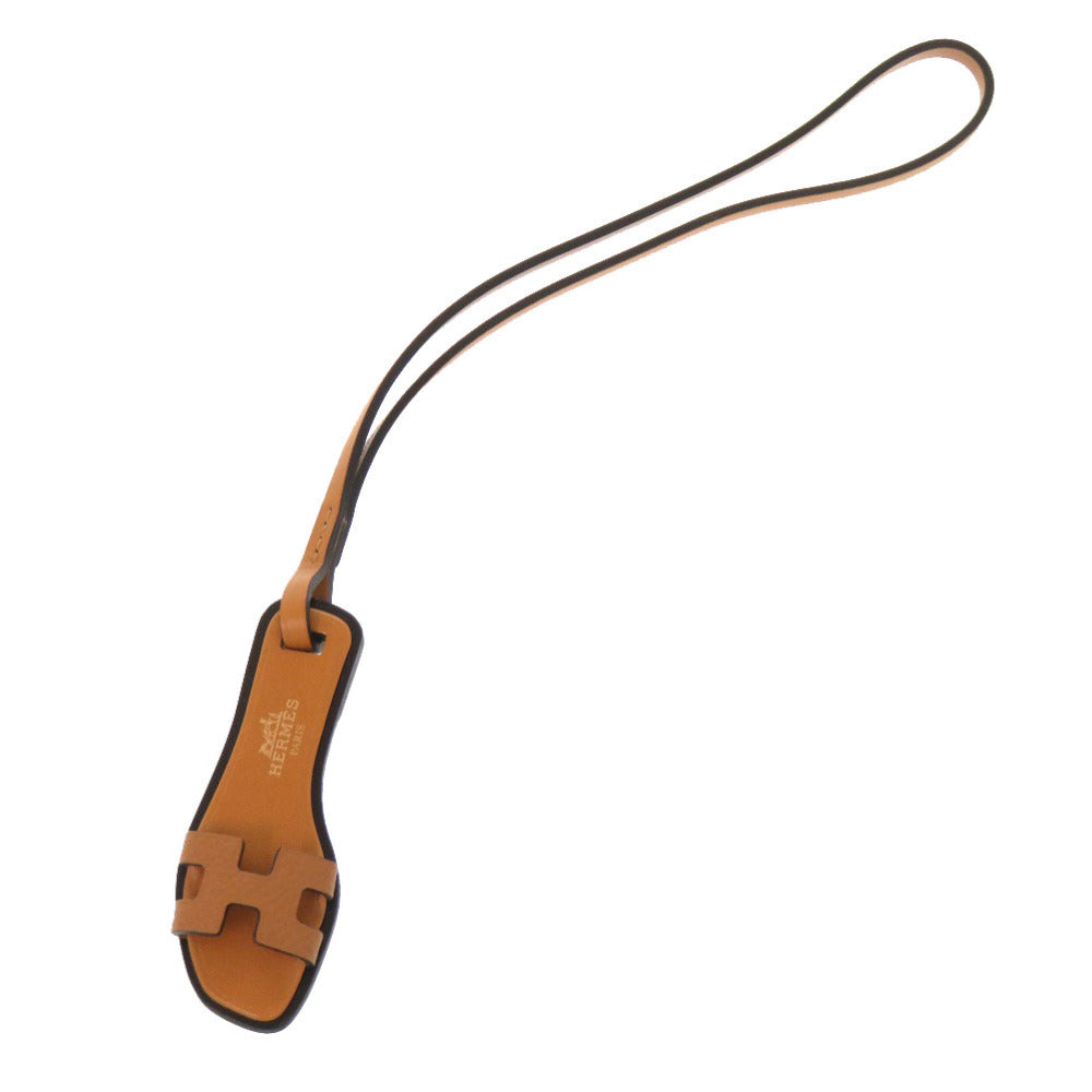 未使用 エルメス オランナノ ヴォーエプソン ゴールド ナチュラルサブレ ブラック バッグチャーム 茶 1231 【中古】 HERMES