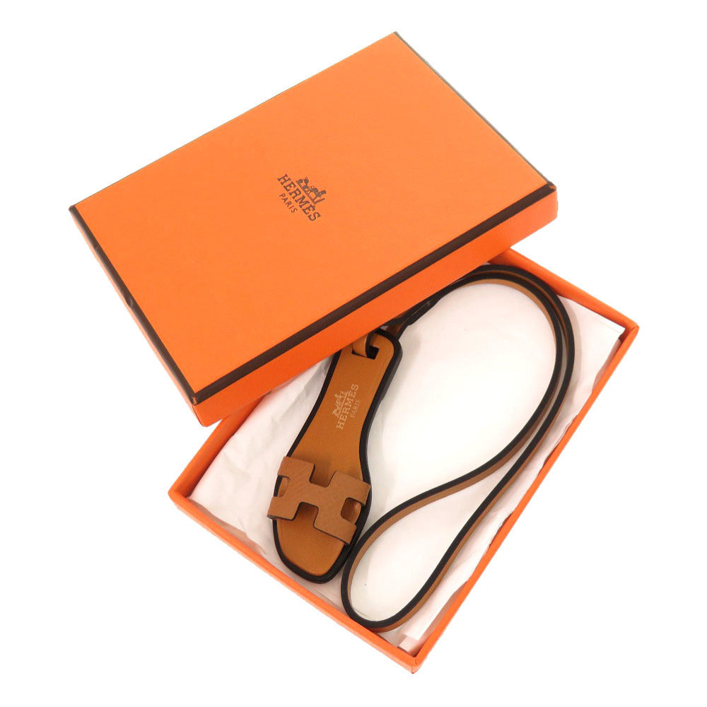 未使用 エルメス オランナノ ヴォーエプソン ゴールド ナチュラルサブレ ブラック バッグチャーム 茶 1231 【中古】 HERMES