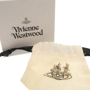 新品同様 ヴィヴィアンウエストウッド NANO SOLITAIRE ナノ ソリティア オーブ ピアス 真鍮 ラインストーン シルバー ピアス 1236【中古】Vivienne Westwood