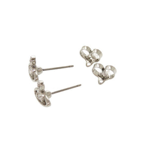 新品同様 ヴィヴィアンウエストウッド NANO SOLITAIRE ナノ ソリティア オーブ ピアス 真鍮 ラインストーン シルバー ピアス 1236【中古】Vivienne Westwood