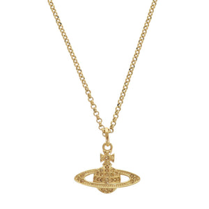 美品 ヴィヴィアンウエストウッド MINI BAS RELIEF オーブ 真鍮 ラインストーン ゴールド ネックレス 1236【中古】Vivienne Westwood
