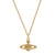 美品 ヴィヴィアンウエストウッド MINI BAS RELIEF オーブ 真鍮 ラインストーン ゴールド ネックレス 1236【中古】Vivienne Westwood