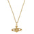 美品 ヴィヴィアンウエストウッド MINI BAS RELIEF オーブ 真鍮 ラインストーン ゴールド ネックレス 1236【中古】Vivienne Westwood