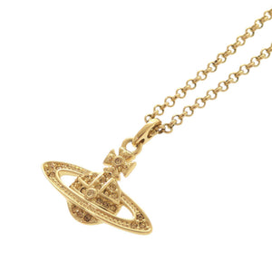 美品 ヴィヴィアンウエストウッド MINI BAS RELIEF オーブ 真鍮 ラインストーン ゴールド ネックレス 1236【中古】Vivienne Westwood
