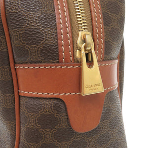 セリーヌ マカダム PVC レザー ブラウン ハンドバッグ 1242【中古】CELINE