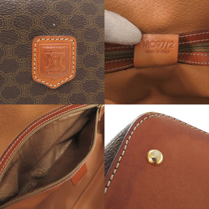 セリーヌ マカダム PVC レザー ブラウン ハンドバッグ 1242【中古】CELINE