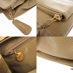 シャネル ココマーク キャビアスキン 4番台 ゴールド金具 ベージュ トートバッグ ショルダーバッグ 1248【中古】CHANEL