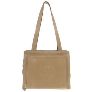 シャネル ココマーク キャビアスキン 4番台 ゴールド金具 ベージュ トートバッグ ショルダーバッグ 1248【中古】CHANEL