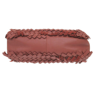 美品 ボッテガヴェネタ イントレチャート レザー ボルドー ハンドバッグ 赤 ショルダーバッグ 1250【中古】BOTTEGAVENETA