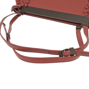 美品 ボッテガヴェネタ イントレチャート レザー ボルドー ハンドバッグ 赤 ショルダーバッグ 1250【中古】BOTTEGAVENETA