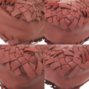 美品 ボッテガヴェネタ イントレチャート レザー ボルドー ハンドバッグ 赤 ショルダーバッグ 1250【中古】BOTTEGAVENETA