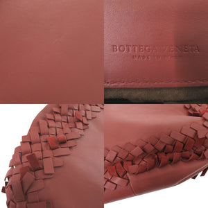 美品 ボッテガヴェネタ イントレチャート レザー ボルドー ハンドバッグ 赤 ショルダーバッグ 1250【中古】BOTTEGAVENETA