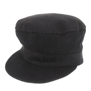 美品 クリスチャンディオール サイズ57 コットン ブラック キャスケット 帽子 黒 1255【中古】Christian Dior