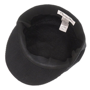 美品 クリスチャンディオール サイズ57 コットン ブラック キャスケット 帽子 黒 1255【中古】Christian Dior
