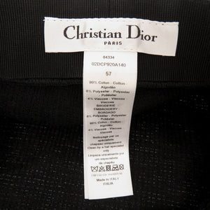 美品 クリスチャンディオール サイズ57 コットン ブラック キャスケット 帽子 黒 1255【中古】Christian Dior