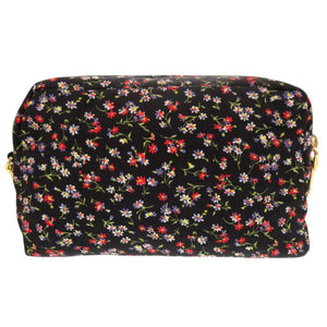 新品同様 ミュウミュウ 花柄 ナイロン ブラック ポーチ 化粧ポーチ 1261【中古】MIUMIU