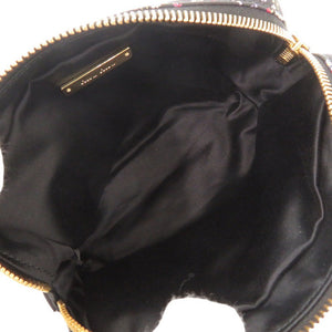 新品同様 ミュウミュウ 花柄 ナイロン ブラック ポーチ 化粧ポーチ 1261【中古】MIUMIU