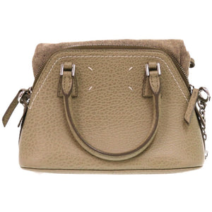 美品 メゾン マルジェラ 5AC マイクロ 2WAY レザー カーキ 1266 ショルダーバッグ【中古】Maison Margiela